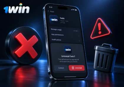 Instructions on how to delete the application from iOS and Android devices, shown with app icons